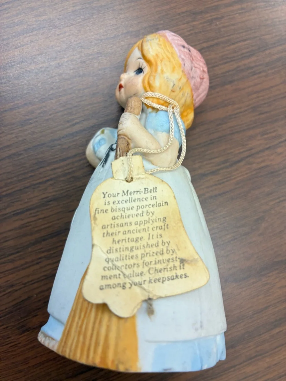 Vintage 1978 Jasco Meri-Bells “Cinderella” Bisque Porcelain Figurine Bell